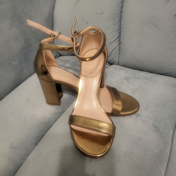 Stewart Weitzman Gold strappy pump - Picture 7 of 9